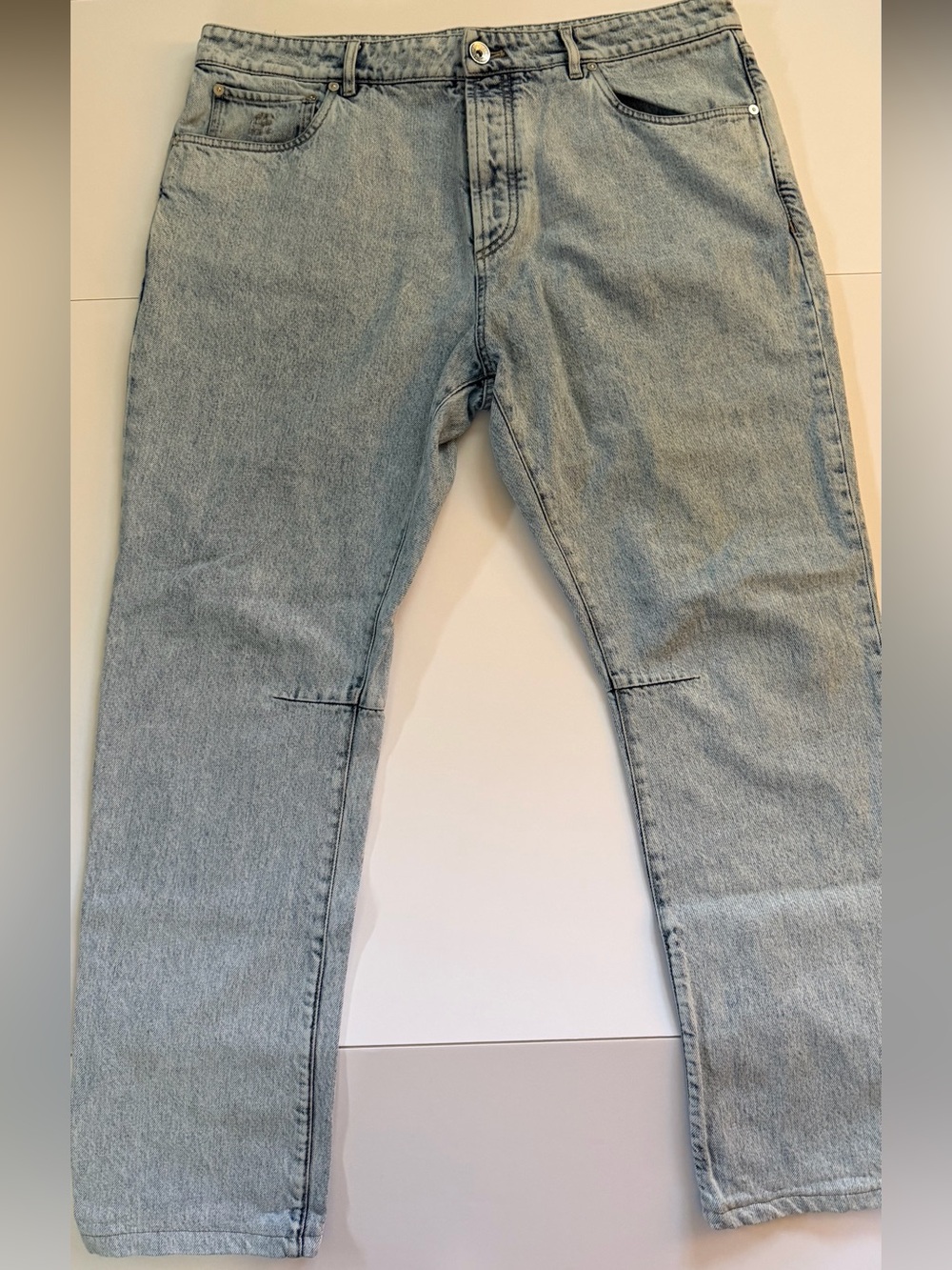 Brunello Cucinelli Men's Light Wash Denim Jeans Made Italy Size 54